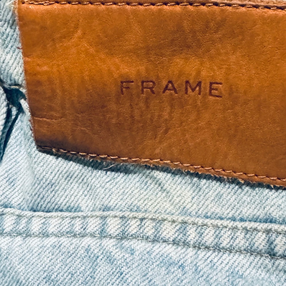 FRAME Le Italien Turin Denim Maxi Jean Skirt Light Wash Blue Made in Italy Sz 26 - Picture 3 of 12